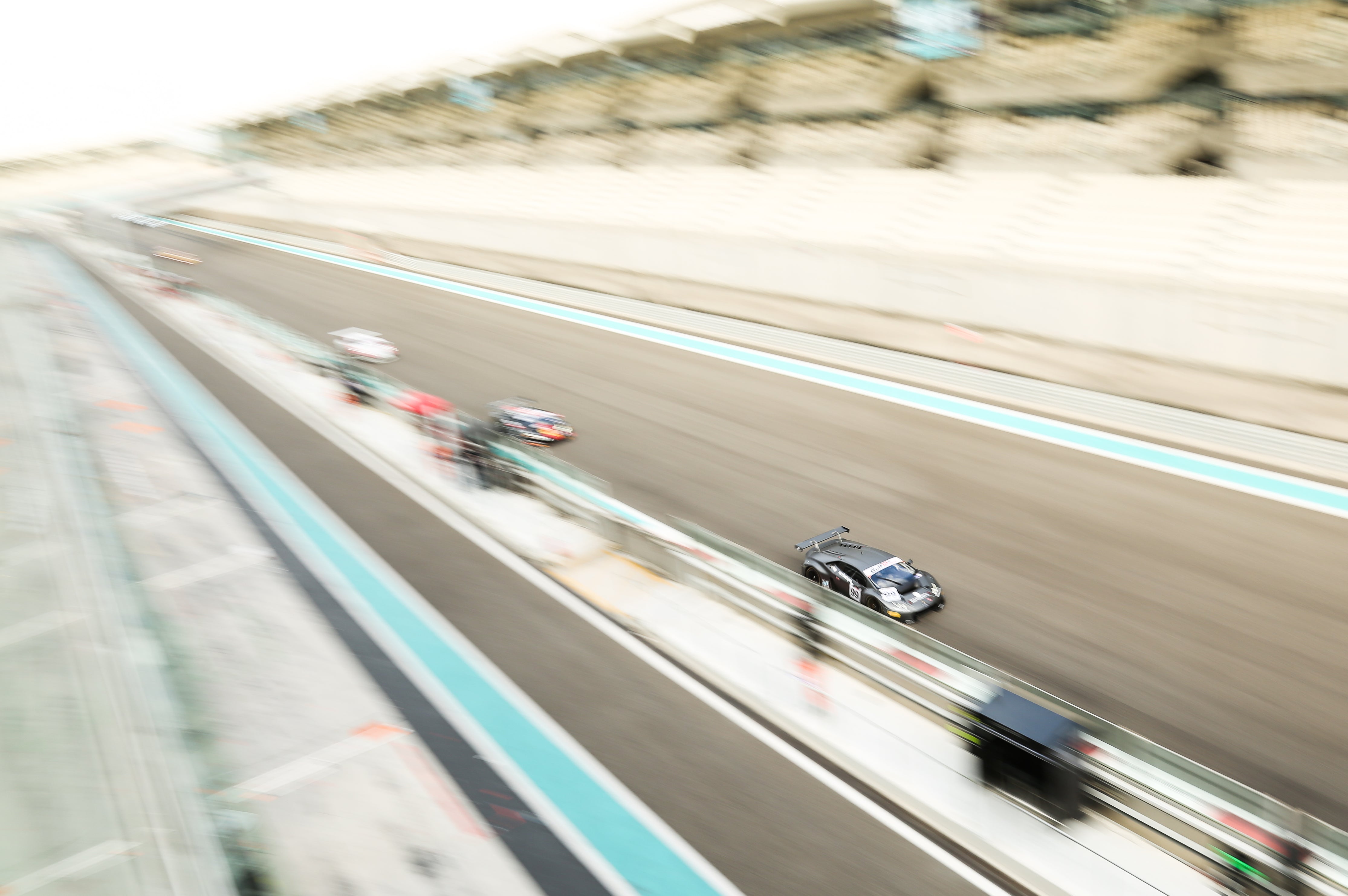 Car racing in a blur of speed
